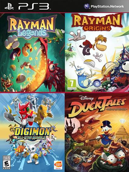 juegos en 1 Rayman Legends Mas Rayman Mas DuckTales Remastered Mas Digimon All-Star Rumble PS3 | Juegos Digitales Ecuador | Venta de juegos Digitales PS3 PS4
