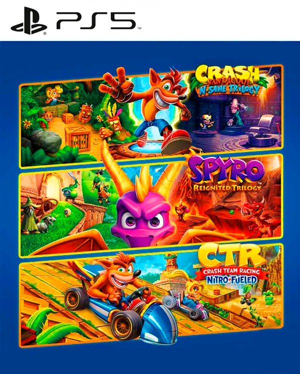 7 JUEGOS EN 1 Crash Bandicoot N. Sane Trilogy mas Spyro Reignited Trilogy mas Crash Team Racing Nitro Fueled PS5 | Juegos Digitales Venta de juegos PS3 PS4 Ofertas