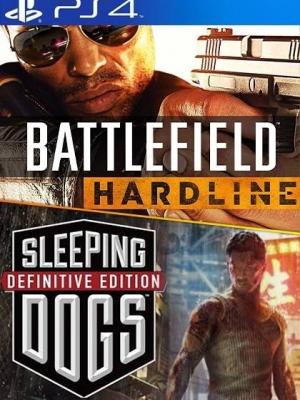 2 Juegos en 1 Sleeping Dogs Definitive Edition mas Battlefield Hardline edición Estándar PS4